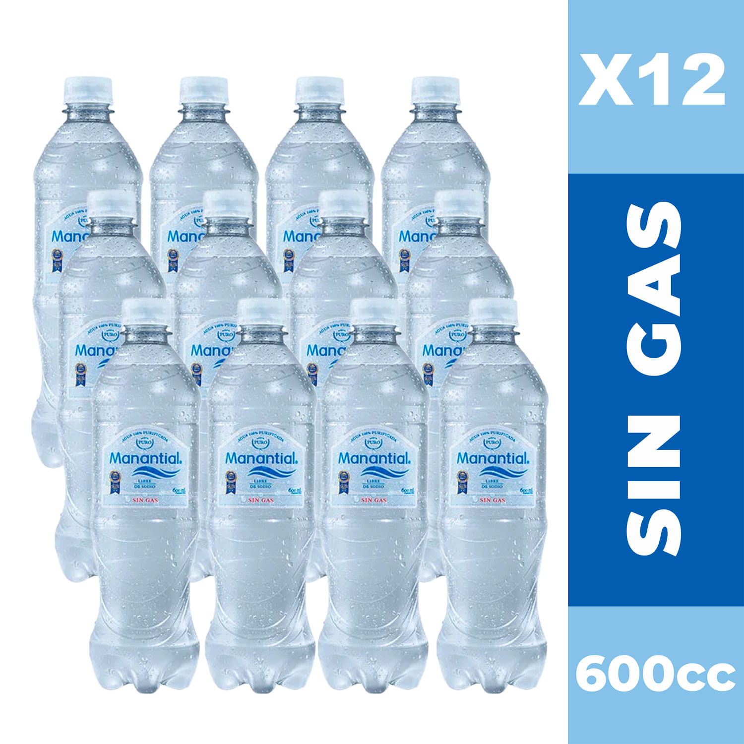 Manantial Caja Agua Sin Gas 7,2 L