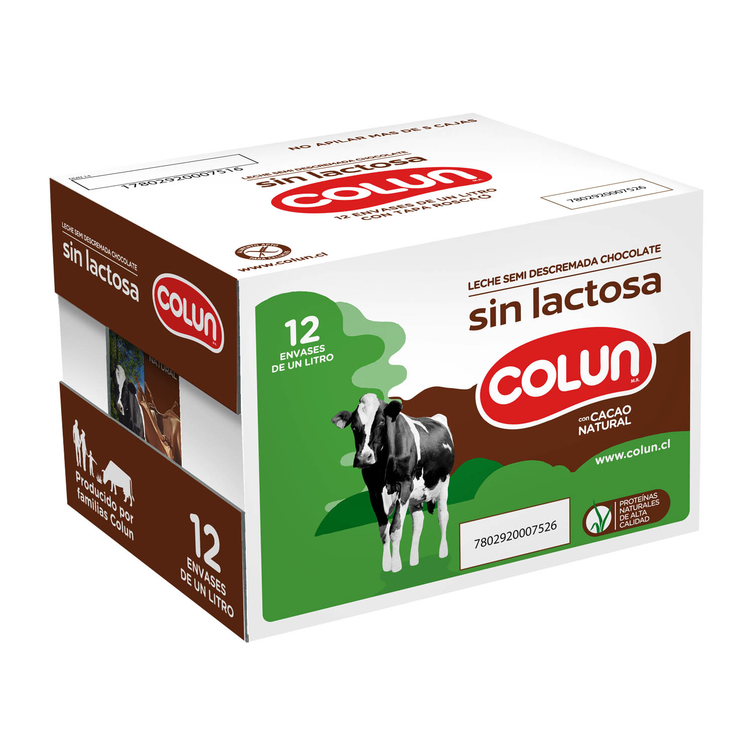 Colun Pack Leche Sin Lactosa Chocolate 12 L