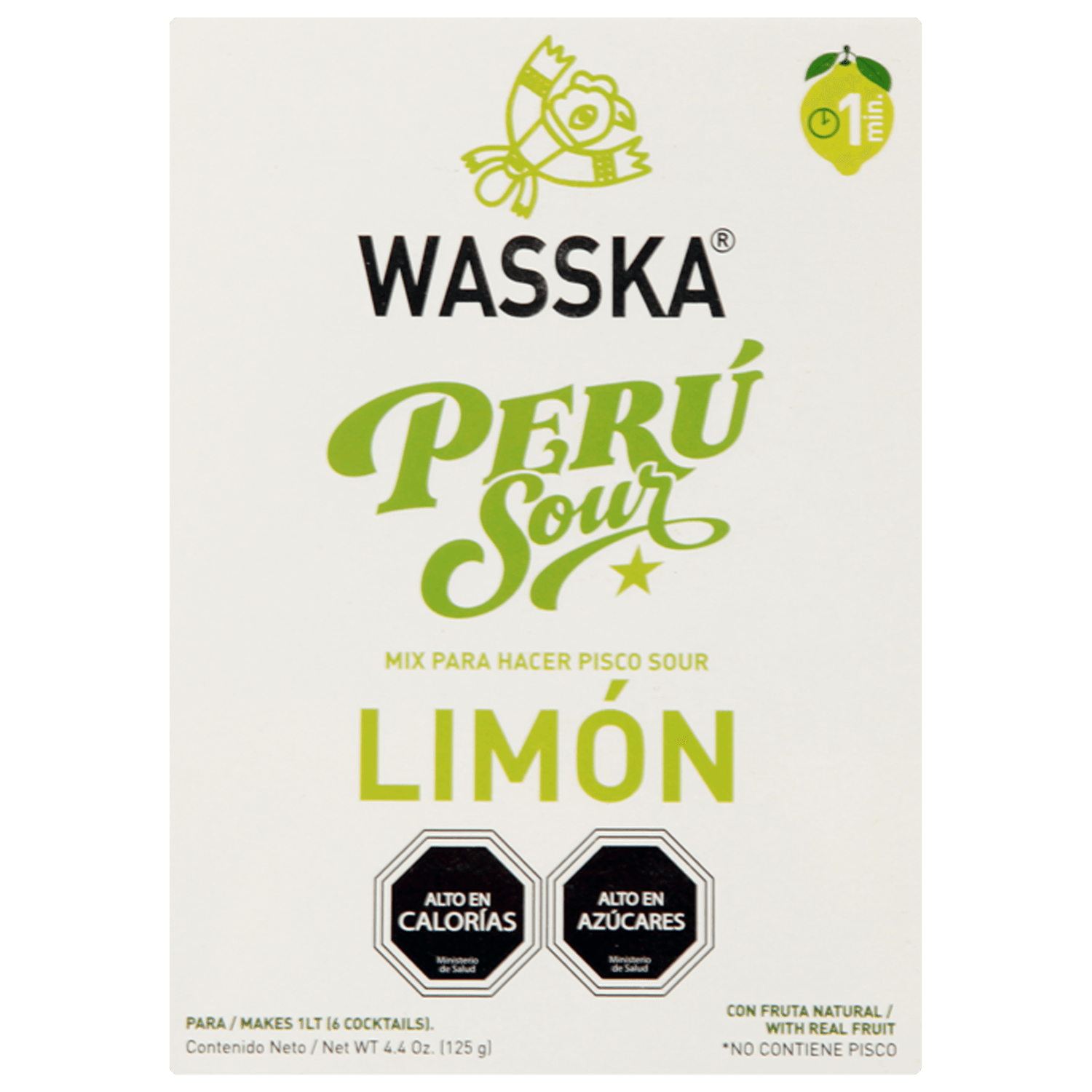 Indulgente personalidad Prisionero de guerra Base pisco sour Wasska 125 g, mix. Sour, sabor limón | Jumbo.cl