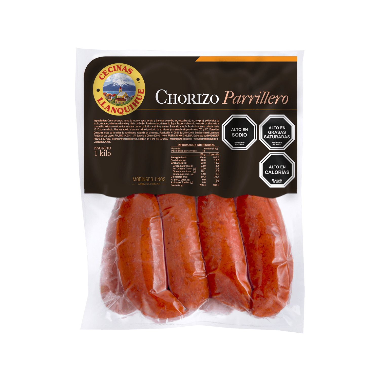LLANQUIHUE Chorizo Parrillero al Vacío 1 kg
