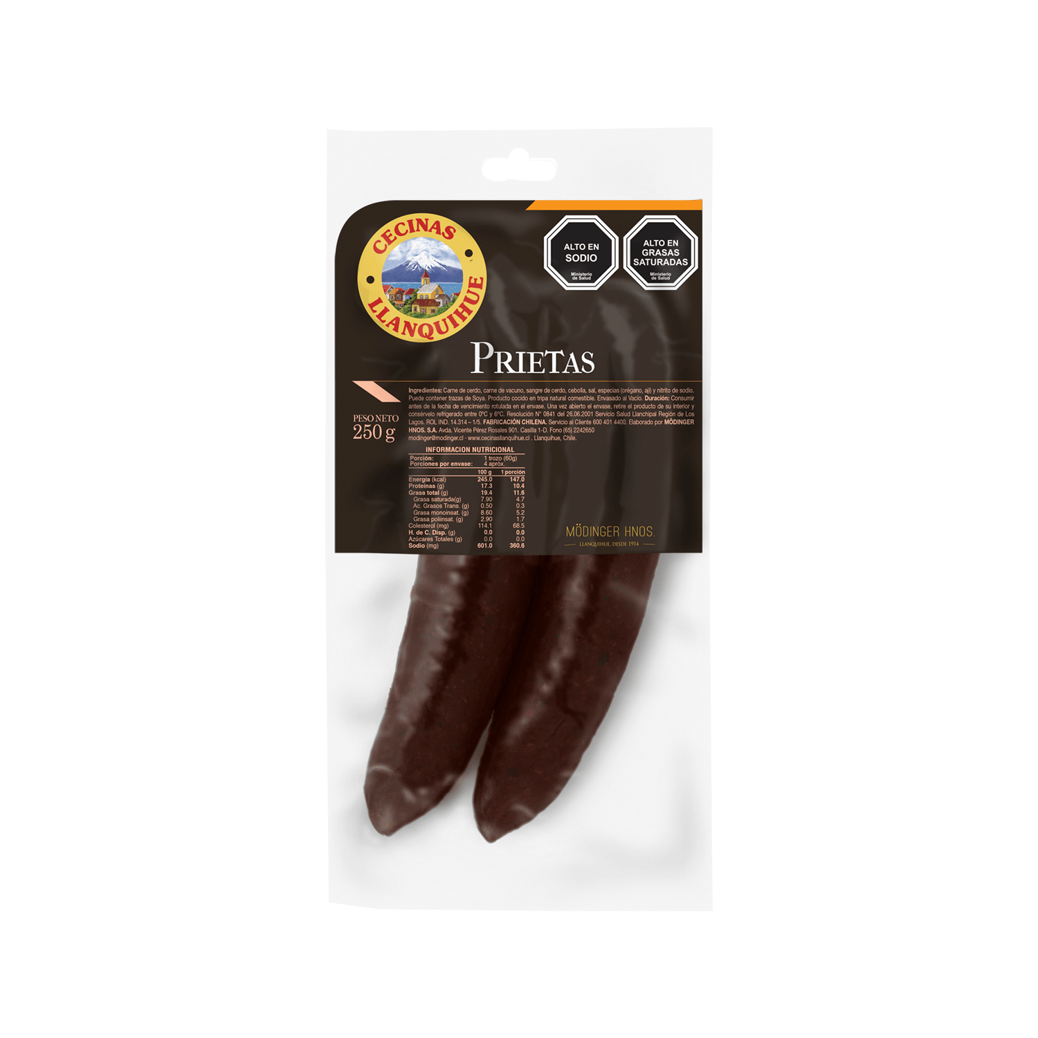 LLANQUIHUE Prietas al Vacío 250 g