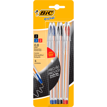 Pack de 8 Bolígrafos Cristal Collection Punta Media BIC