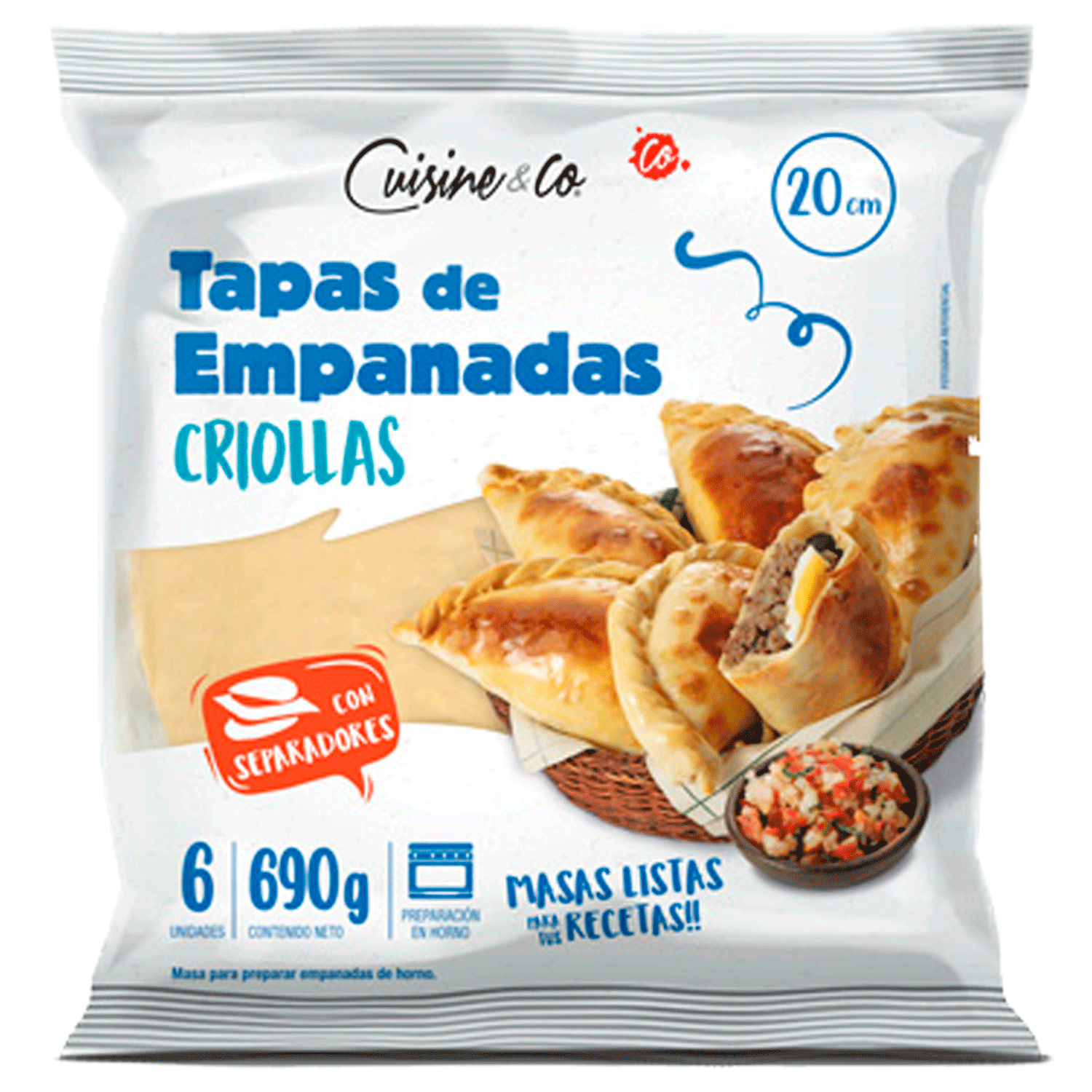 Tapas Empanadas Criollas de 20 Cm 690 g