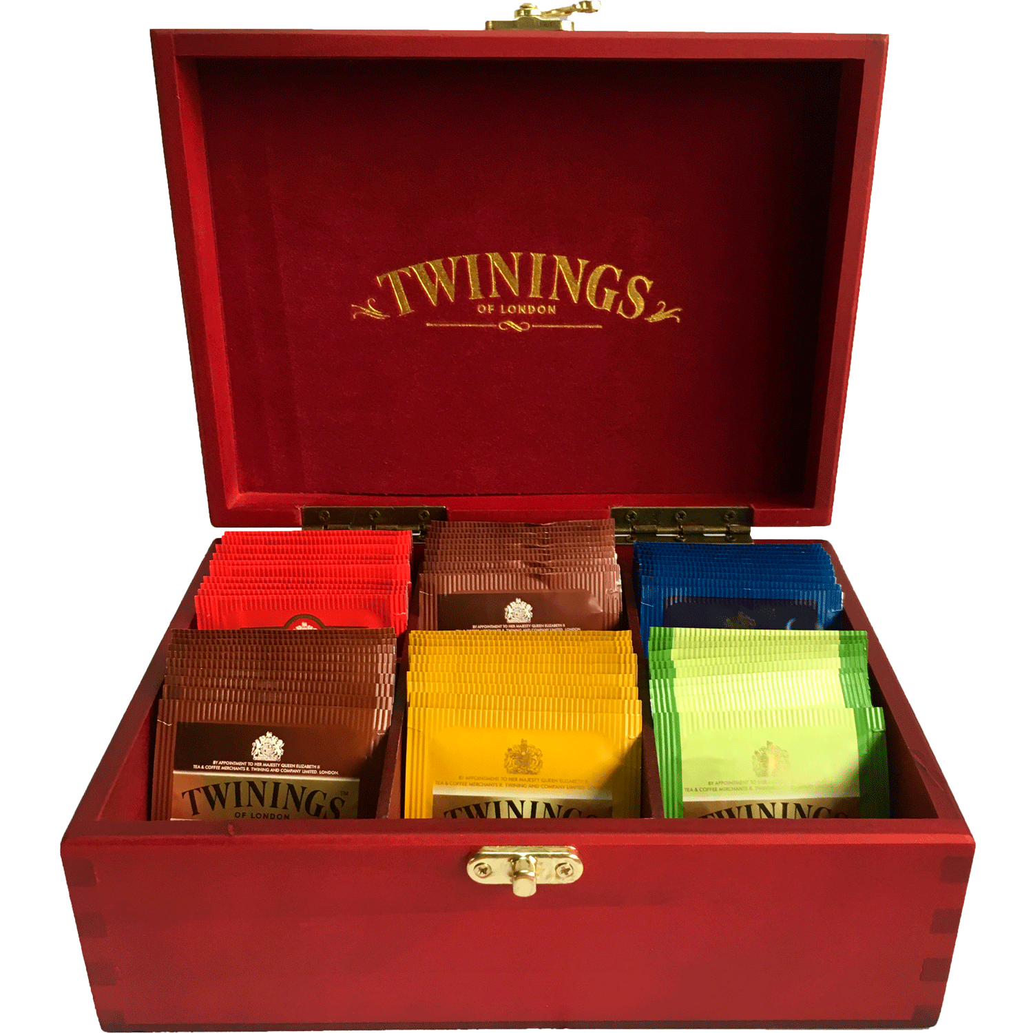  Twinings - Surtido de muestras de bolsas de té en caja de té de  madera, paquete variado perfecto en madera (MDF) caja de regalo (80  unidades) 16 sabores regalos para familiares