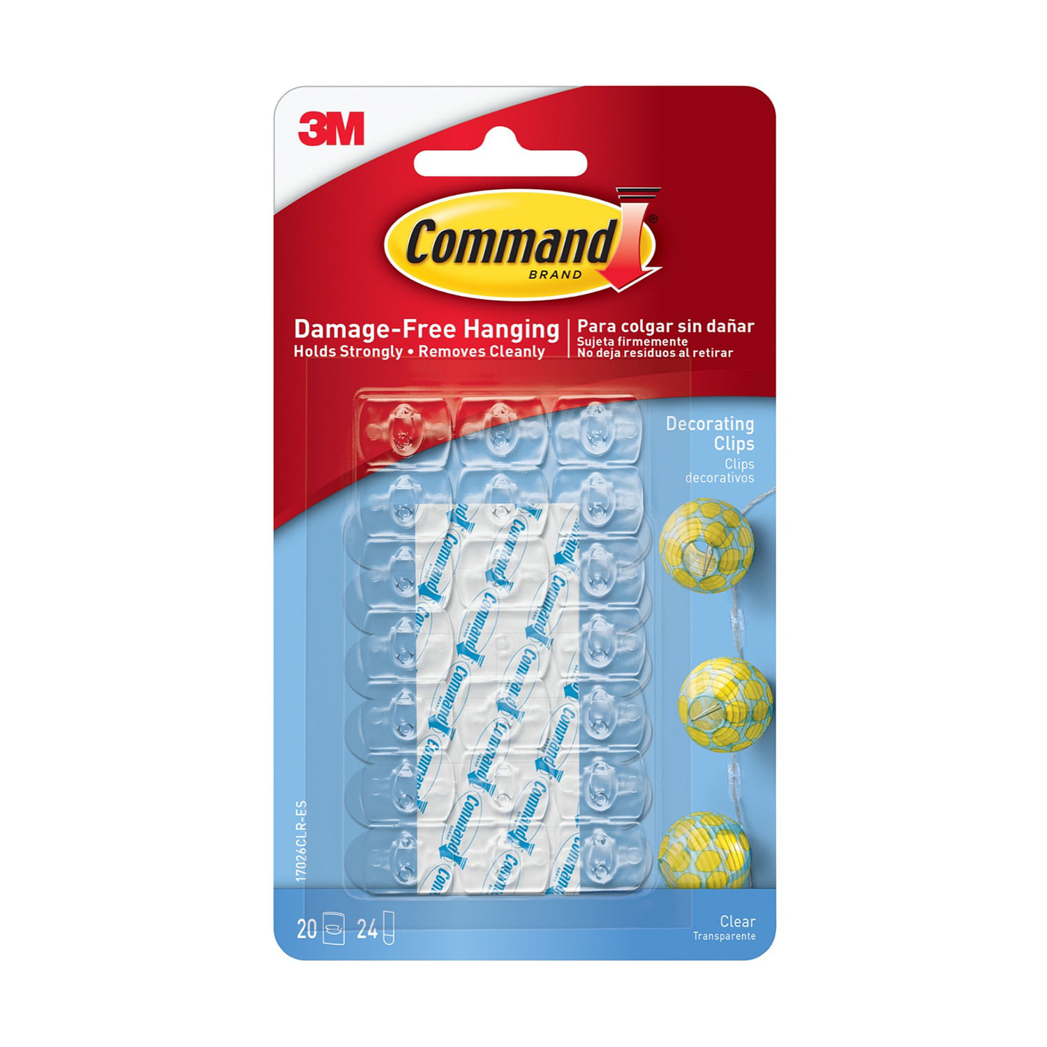 Paquete de 8 tiras adhesivas resistentes al agua COMMAND, transparentes