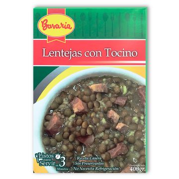 Lentejas con tocino lata 400 g 