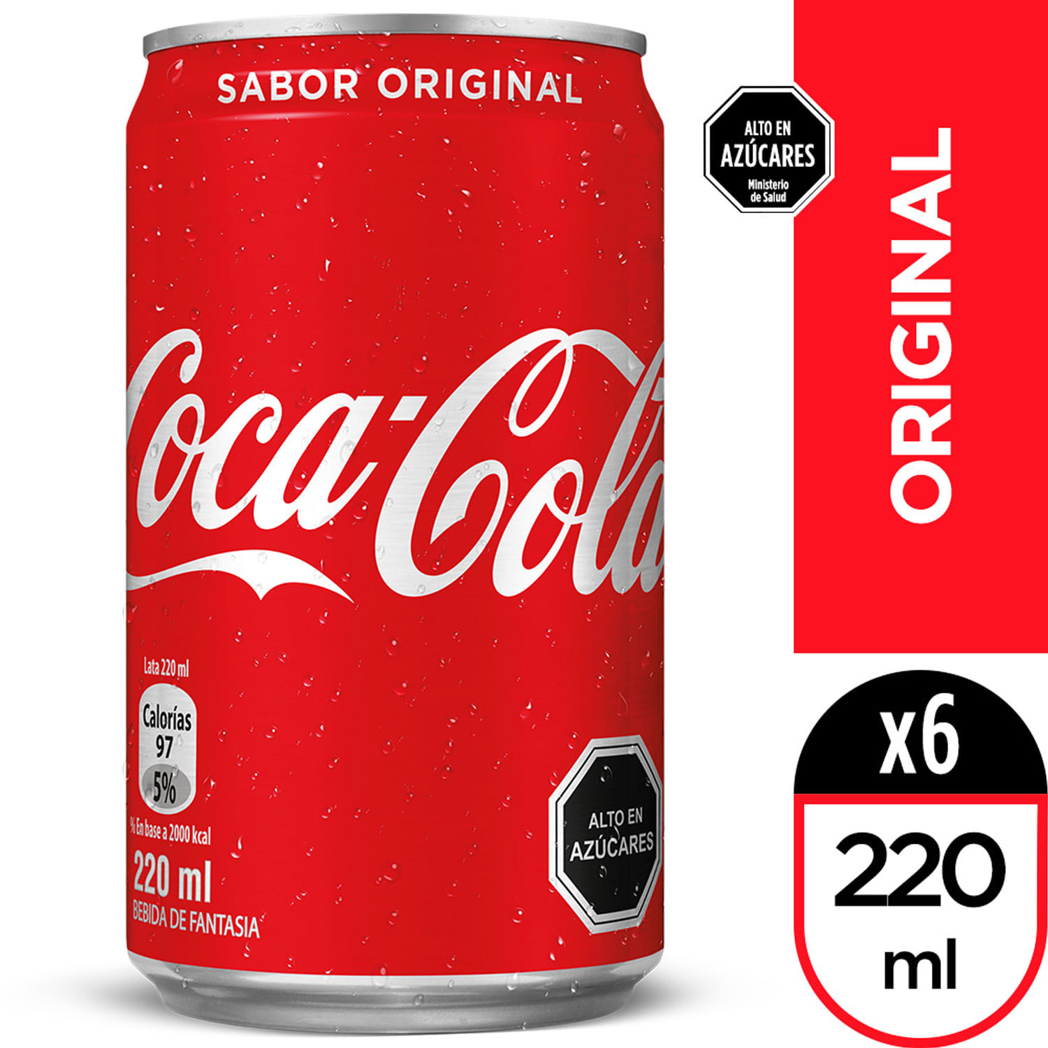 Pack 6 un. Bebida Coca-Cola Zero Mini Lata 220 cc