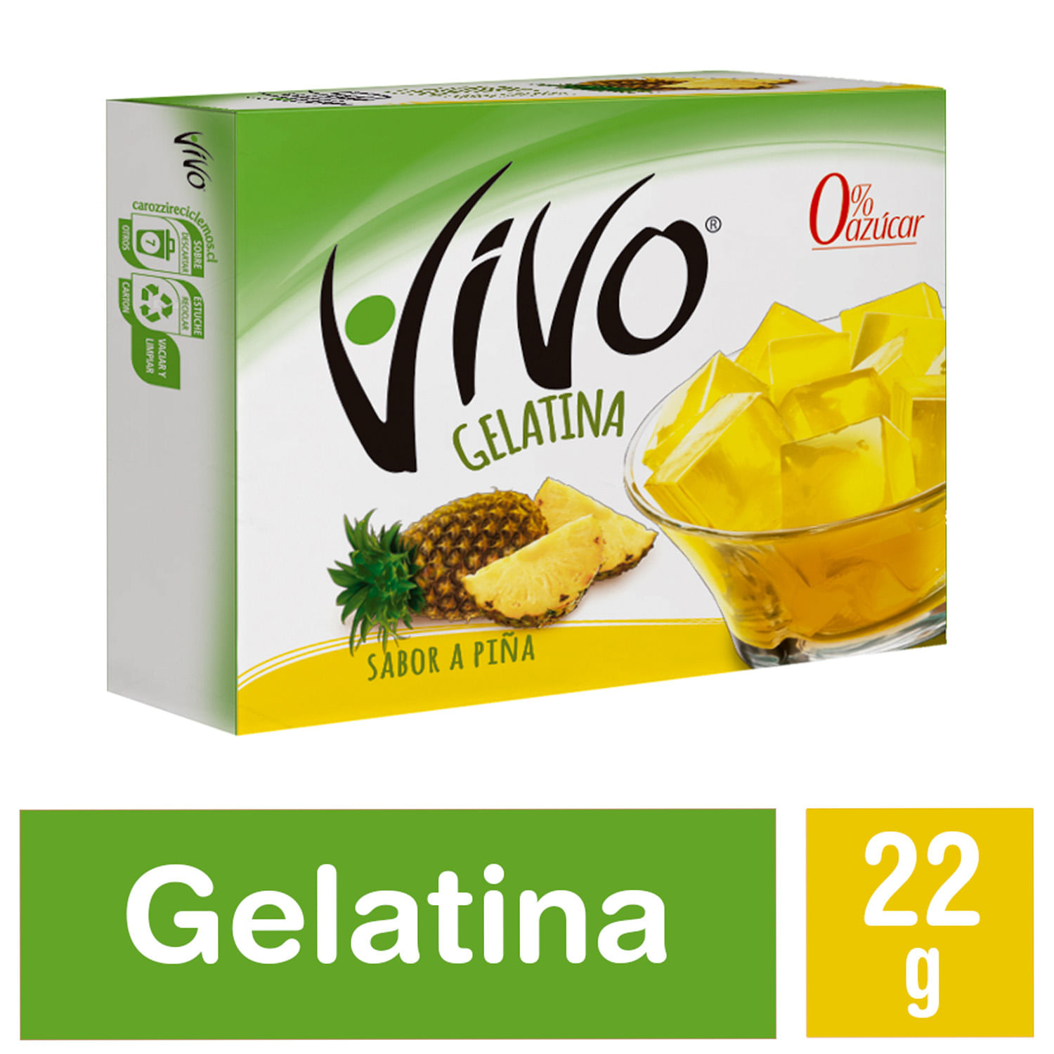 Gelatina sin azúcar piña 22 g