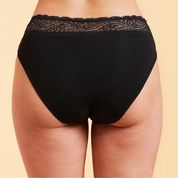 Calzón Menstrual BloodyGreen High Waist Flujo Moderado Negro Talla