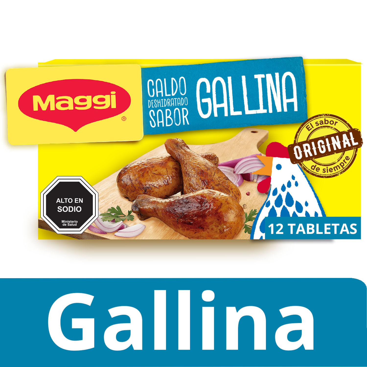 Caldo Maggi sabor Gallina 132g 12 tabletas 