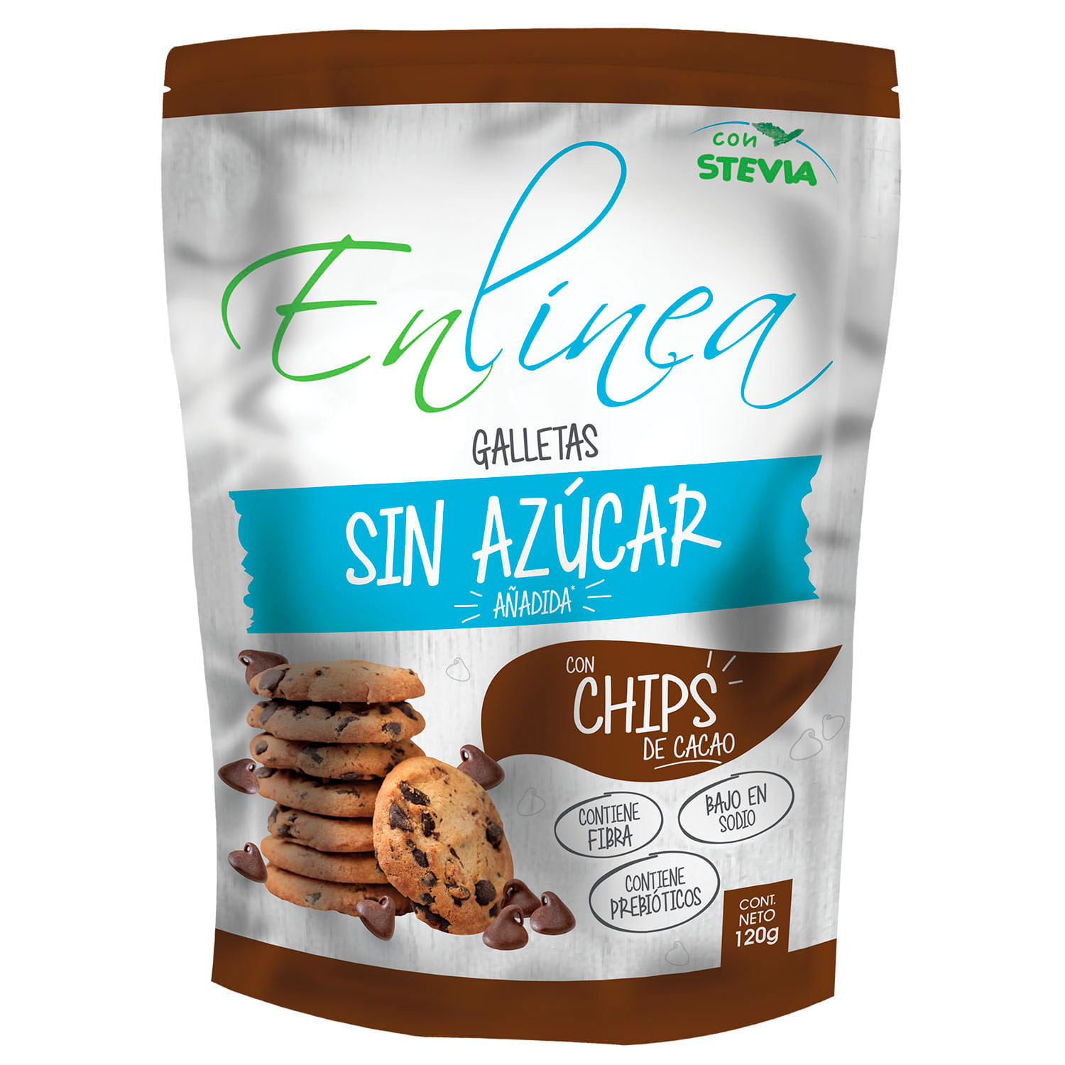 Galleta chips chocolate sin azúcar 120 g