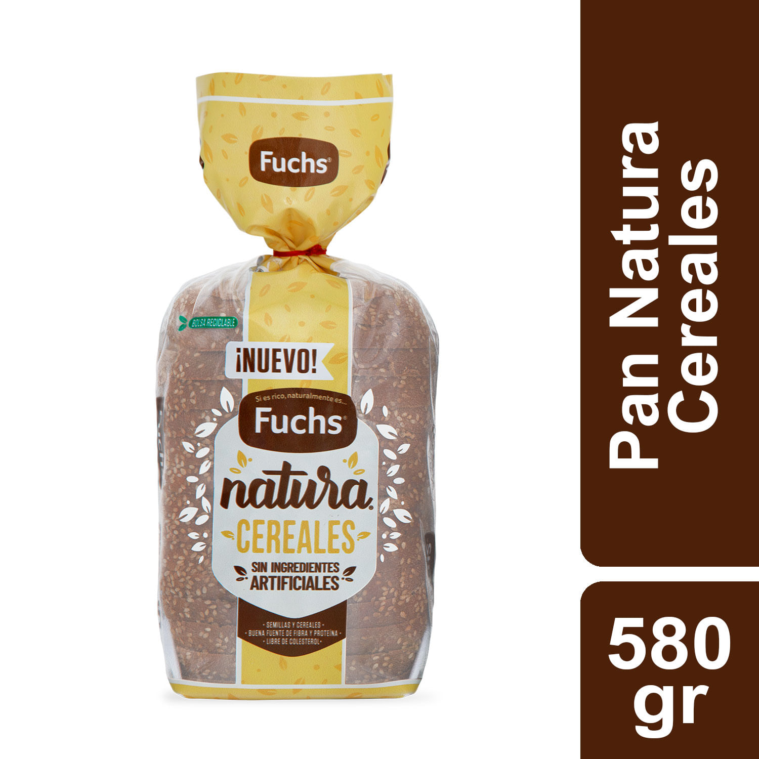 Pan de molde natura cereales 580 g 