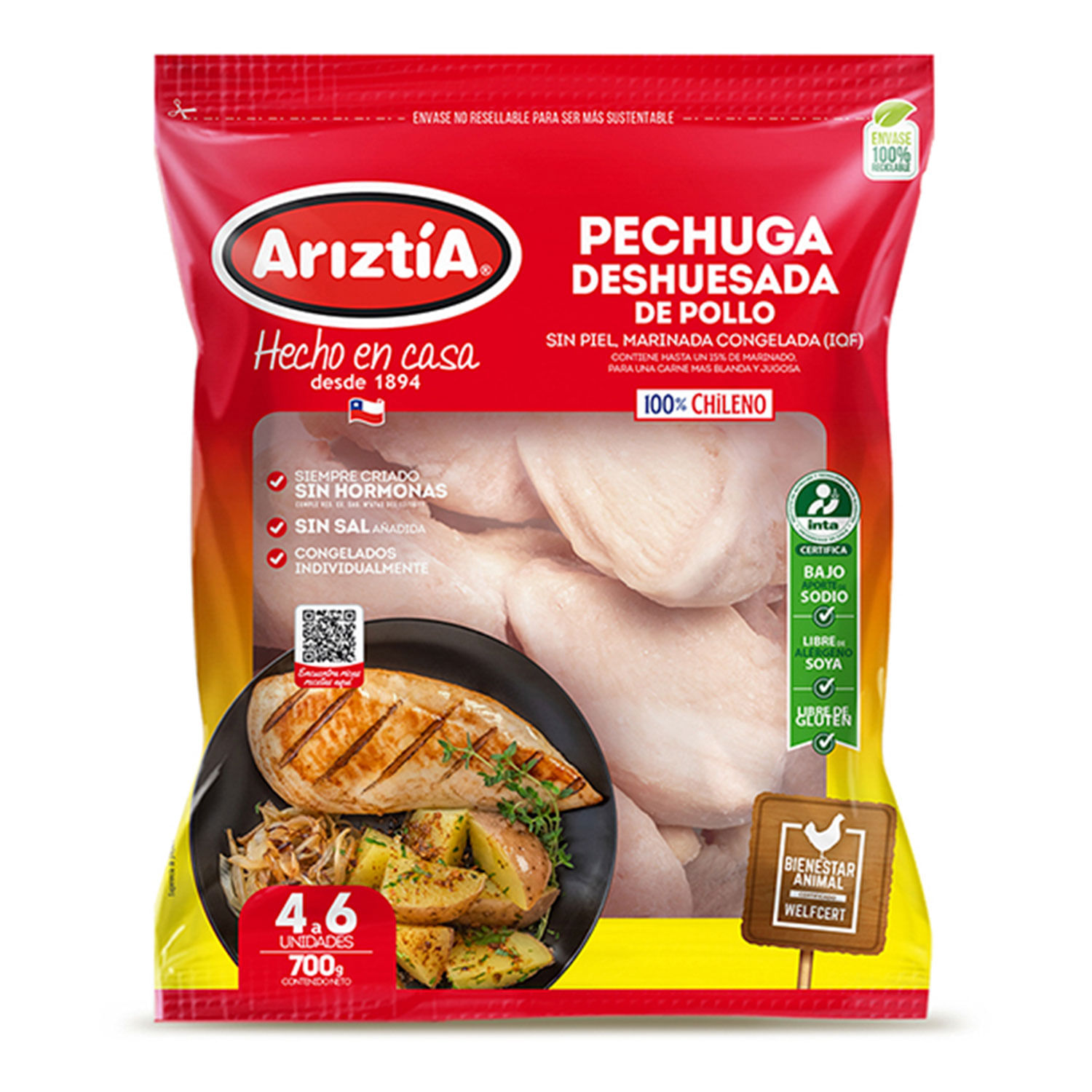 Pechuga deshuesada de pollo 700 g 