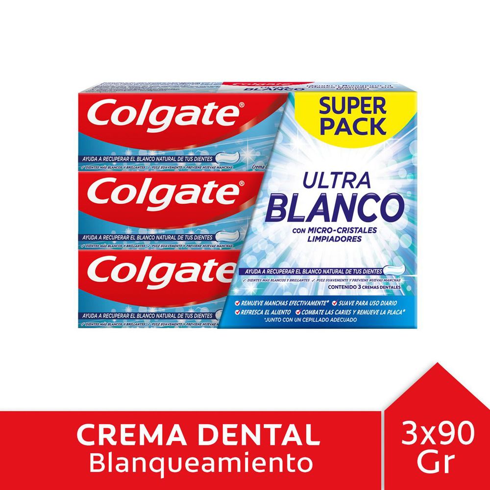 Comparar precios: Pasta Dental Ultra Blanco 3 Un. 90 G C/u - Colgate - ¿Cuánto Cuesta? ¿Dónde Comprar?
