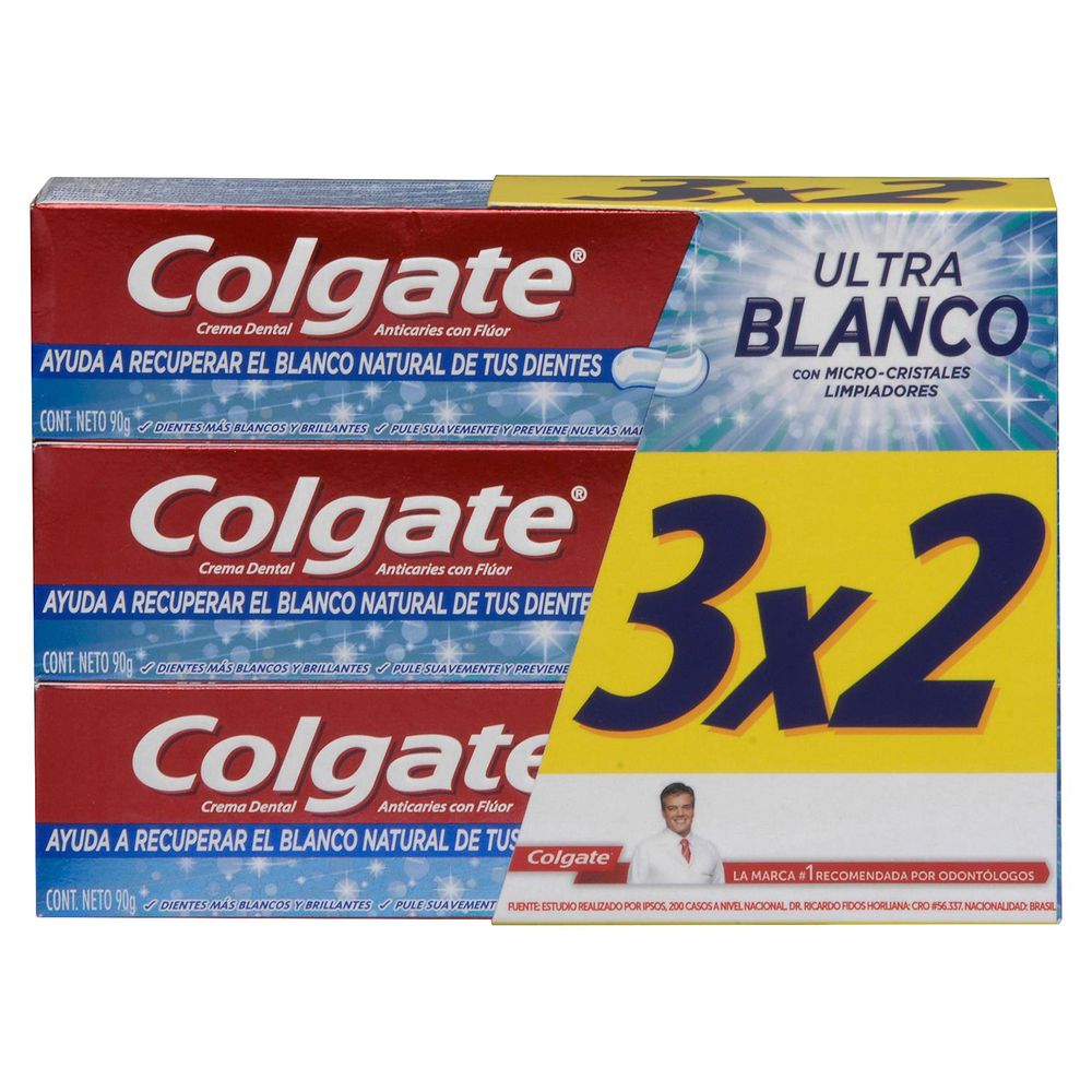 Comparar precios: Pasta Dental Ultra Blanco 3 Un. 90 G C/u - Colgate - ¿Cuánto Cuesta? ¿Dónde Comprar?