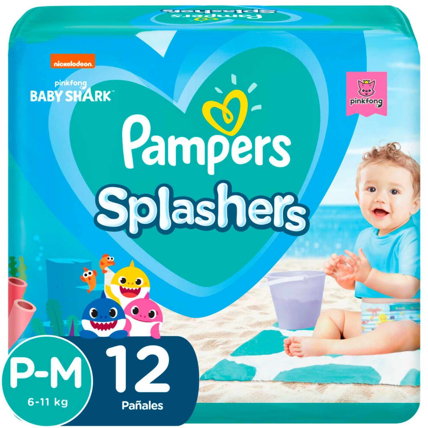 Pañales para Piscina Pampers Splashers Talla P/M 12 un. 