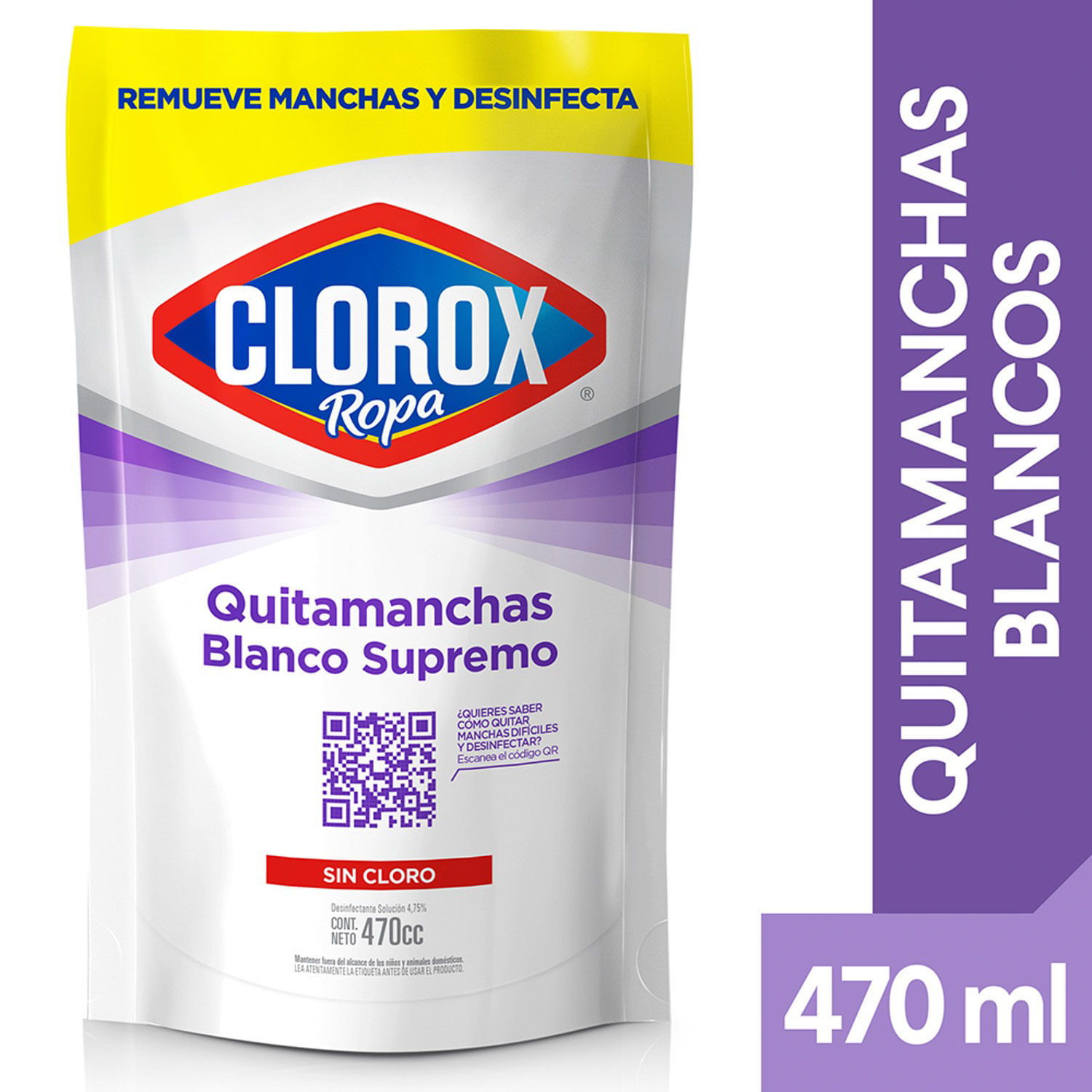 Quitamanchas Clorox Blancos Supremos Doypack 470 cc 
