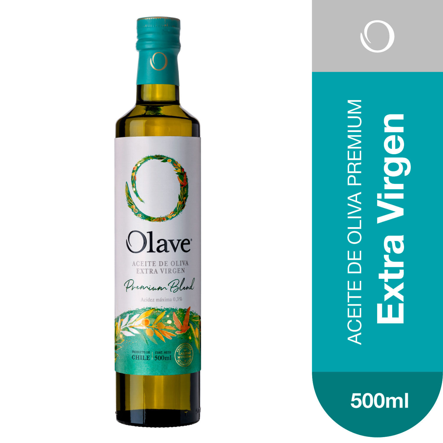 Aceite de Oliva Extra Virgen 500 ml Botella de Vidrio