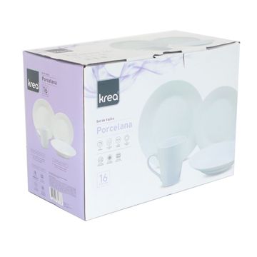 Set 16 Piezas Porcelana Blanca Jumbo.cl