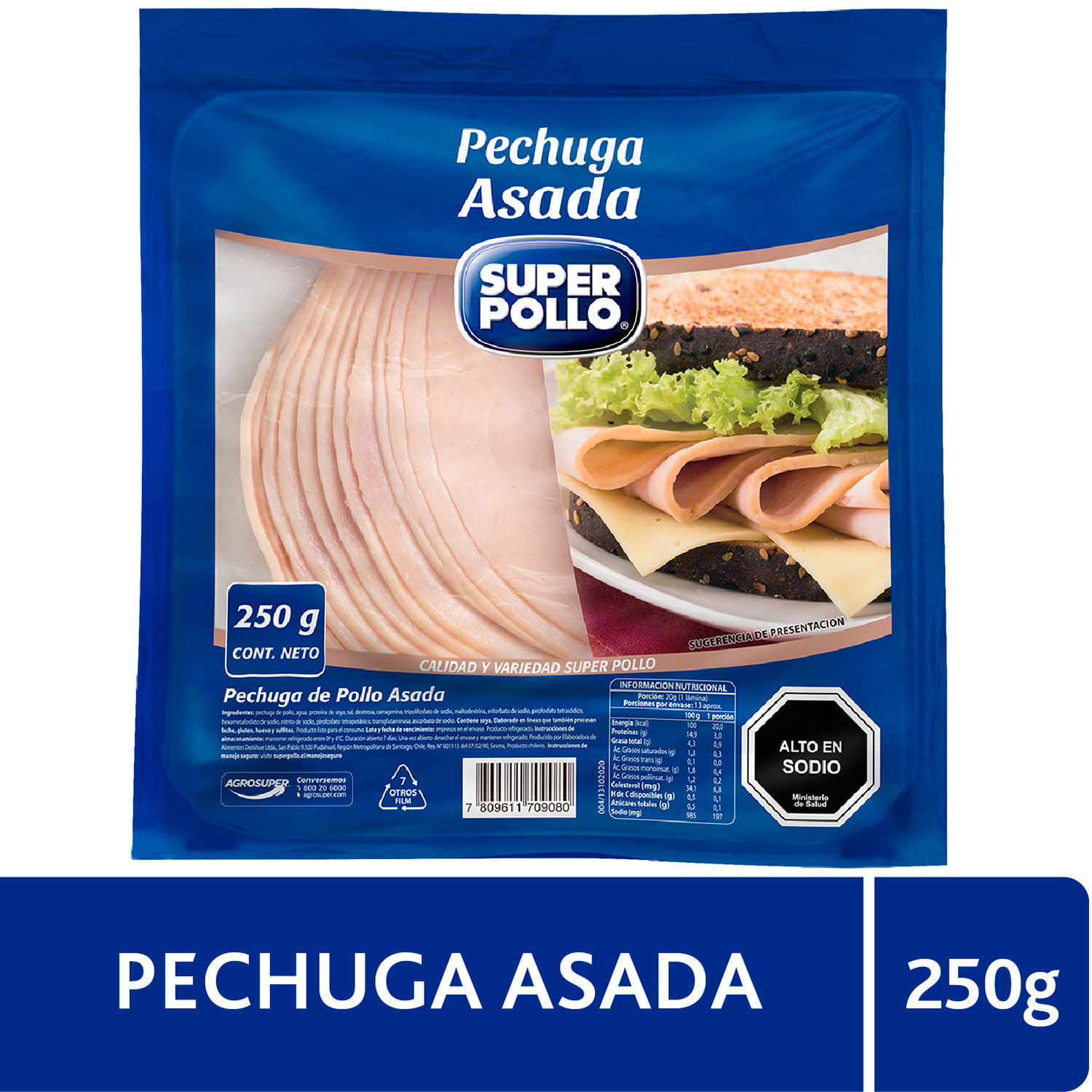 Pechuga de pollo asada 250 g 