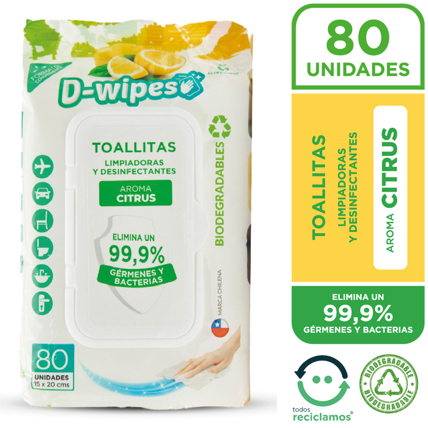 Toallas Desechables Biodegradables 80 gramos