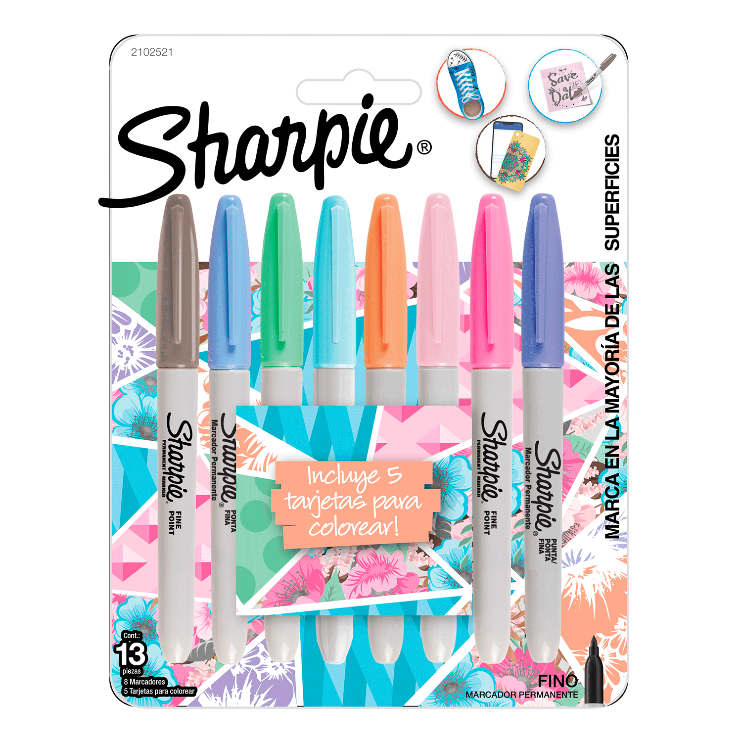 KIT SHARPIE TARJETAS + 12 MARCADORES