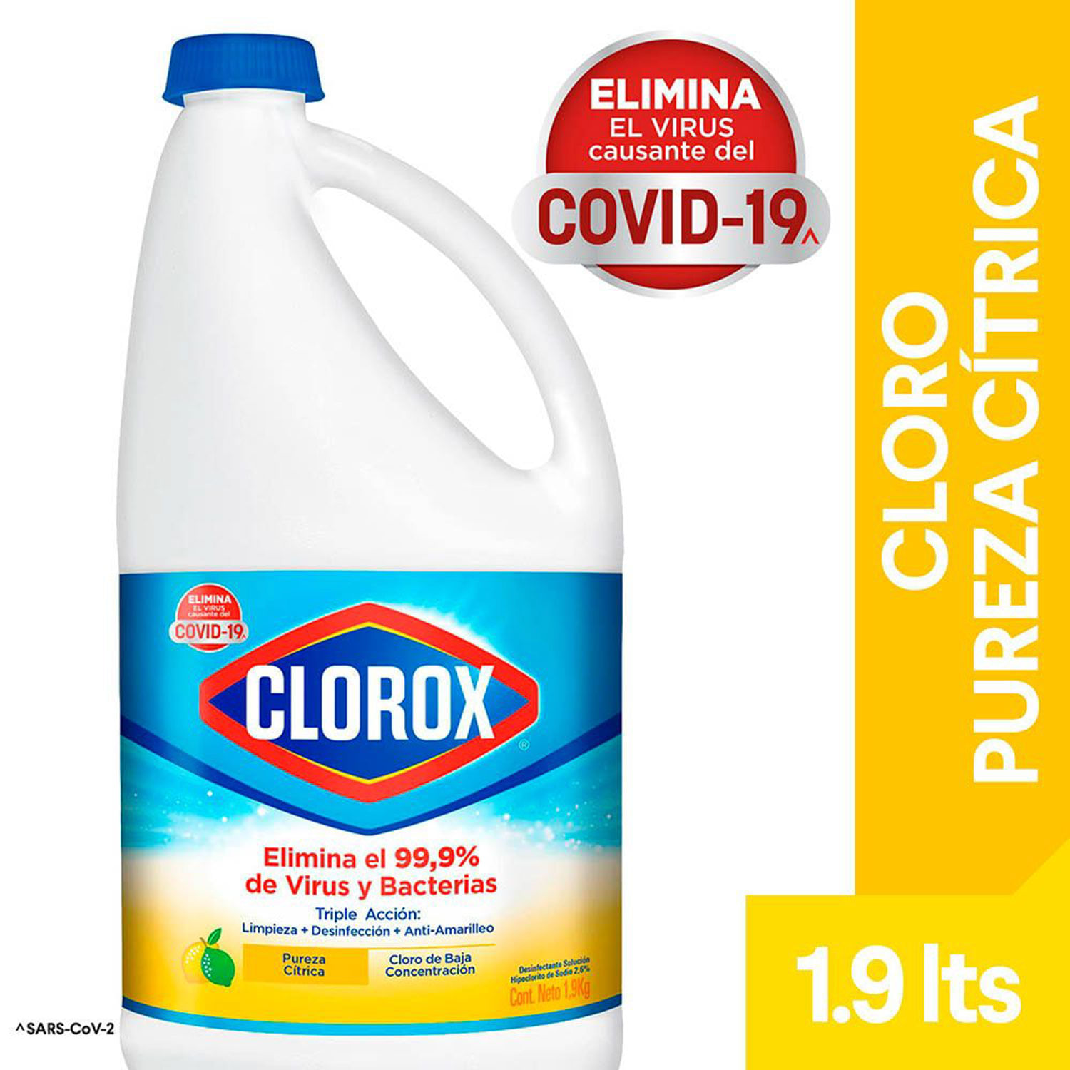 Lejía con detergente DETERQUIM CLOREX LIMÓN E-25 L