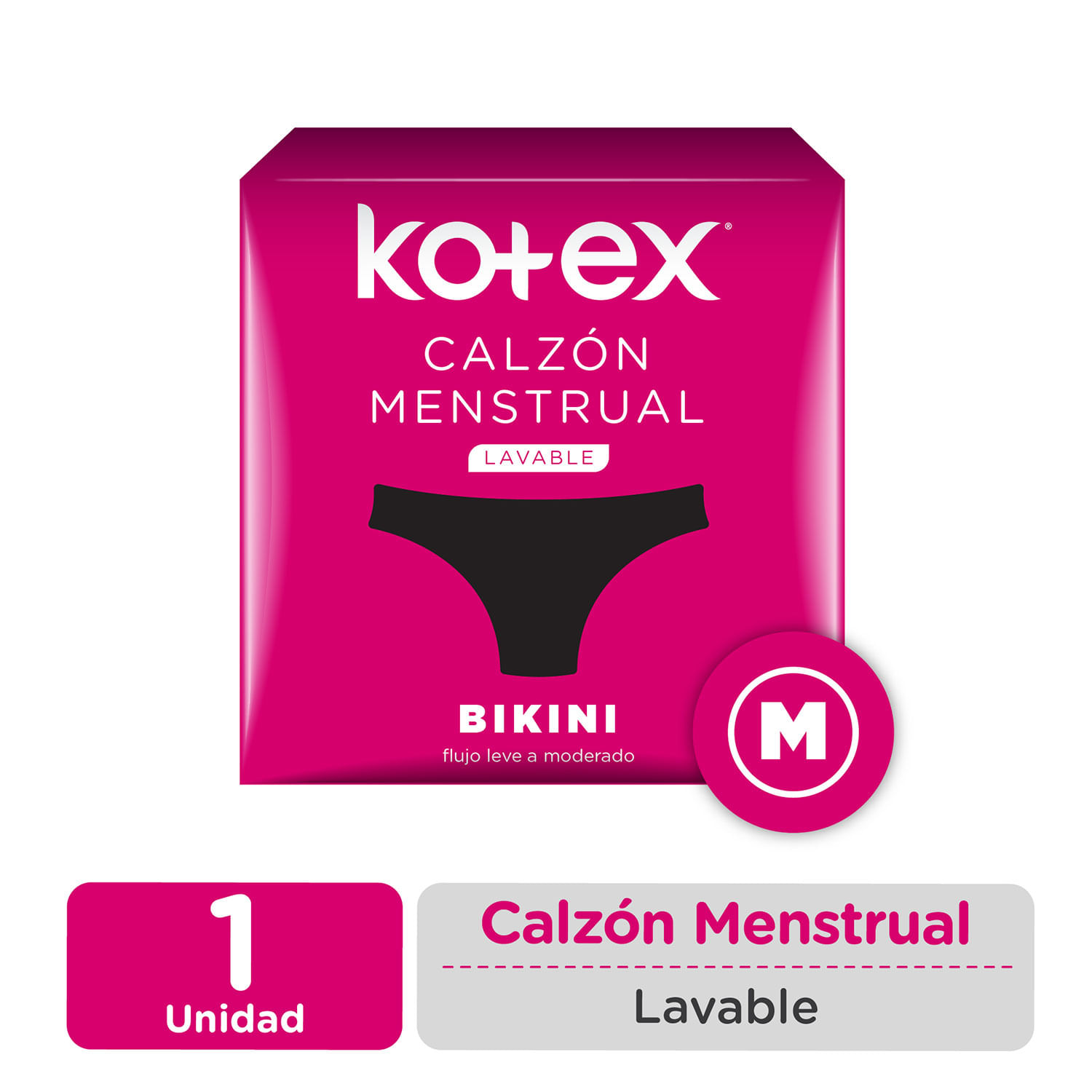 Calzón Menstrual BloodyGreen Bikini Flujo Intenso Negro Talla L