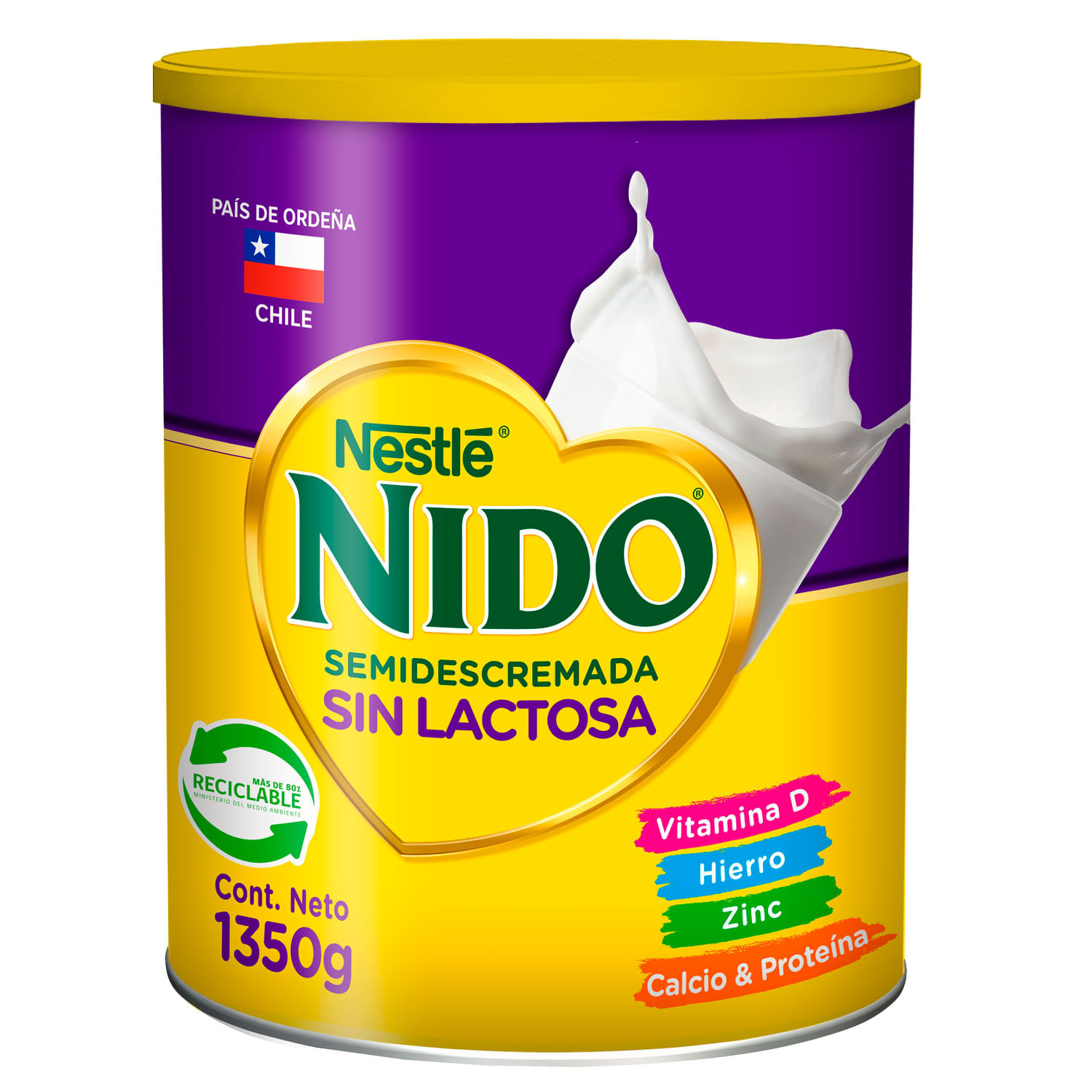 Leche Nido Semidescremada Sin Lactosa 1.35 kg