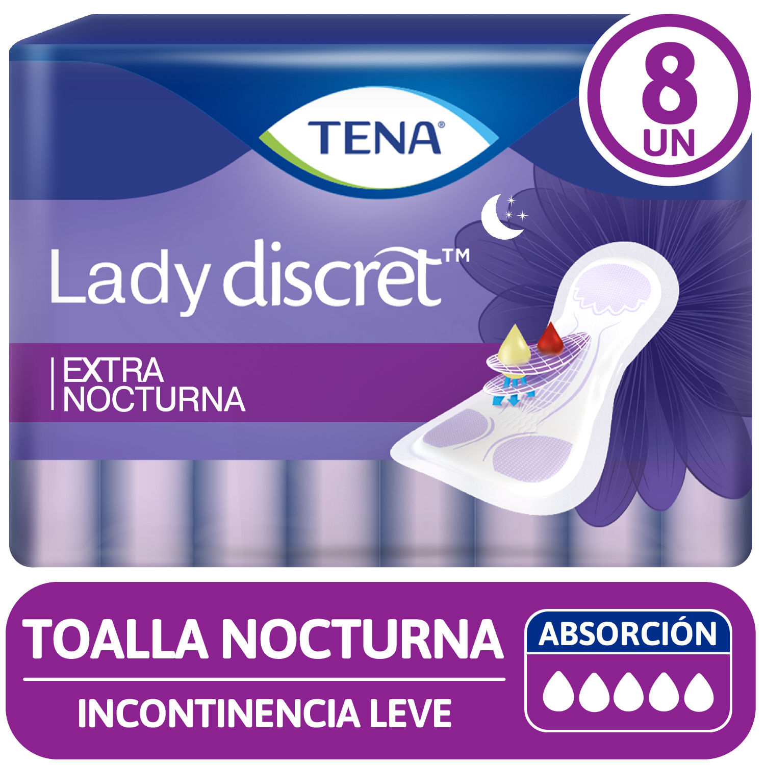 Toalla para Incontinencia Tena Lady Discret Super, 8 pzas.