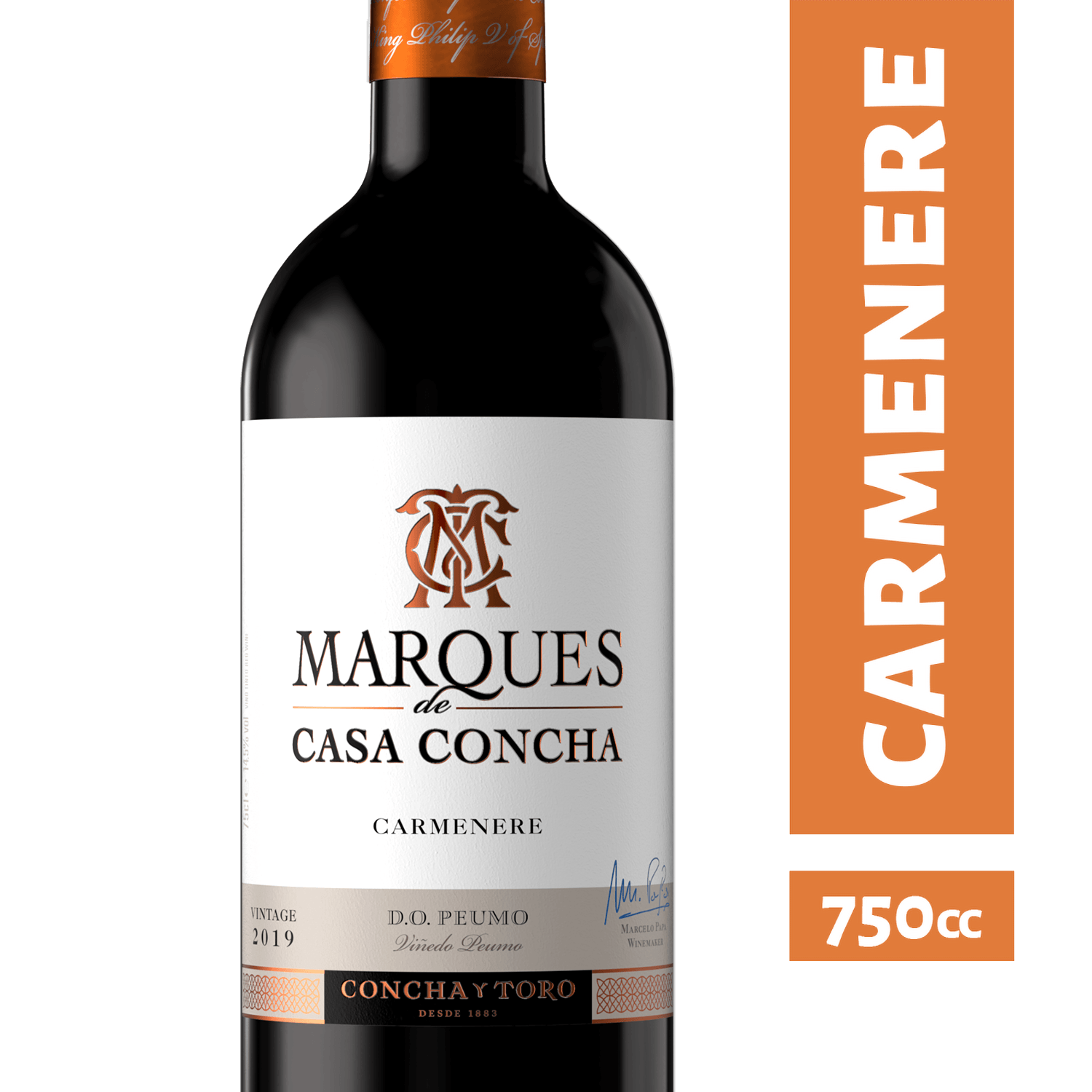 Vino Marques de Casa Concha Carmenere 14.5° Botella 750 cc | Jumbo.cl