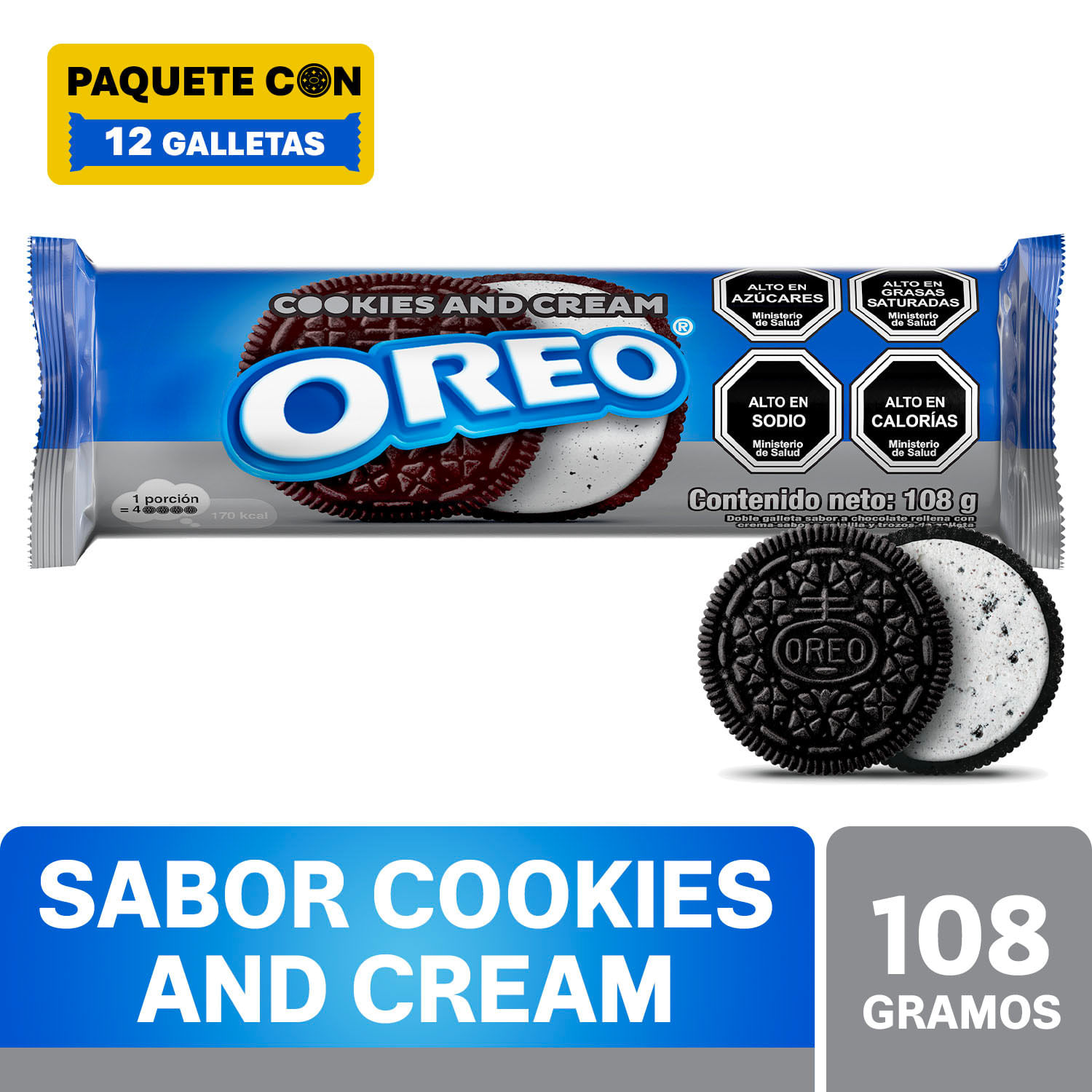 Oreo Galletas Rollo Sabor Cookies & Cream 108 g